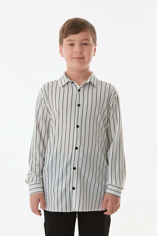 Striped Buttoned Camisole Boy's Shirt