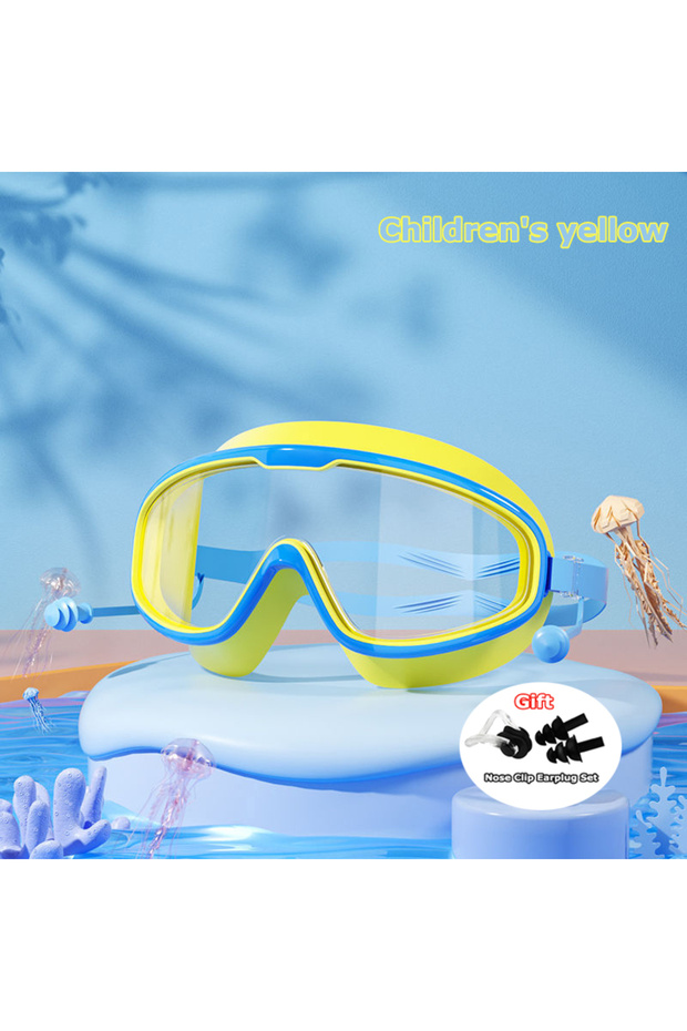 Children yellow 2025 Large Frame Swimming Goggles for Adults Kids High Quality Antifog Swim Glasses