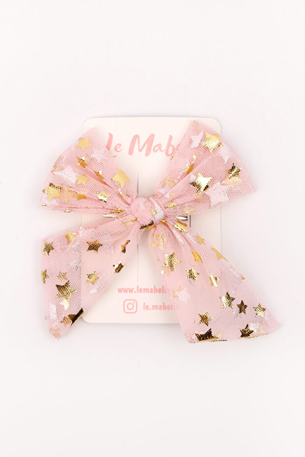 Powder Star Printed Tulle Girl's Clip Buckle