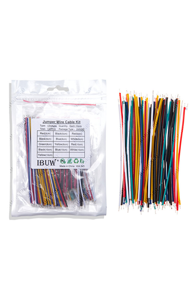130Pcs 24AWG Breadboard Jumper Wire Cable Kit Tin-Plated PCB Solder Cable Flexible PVC Electronic...