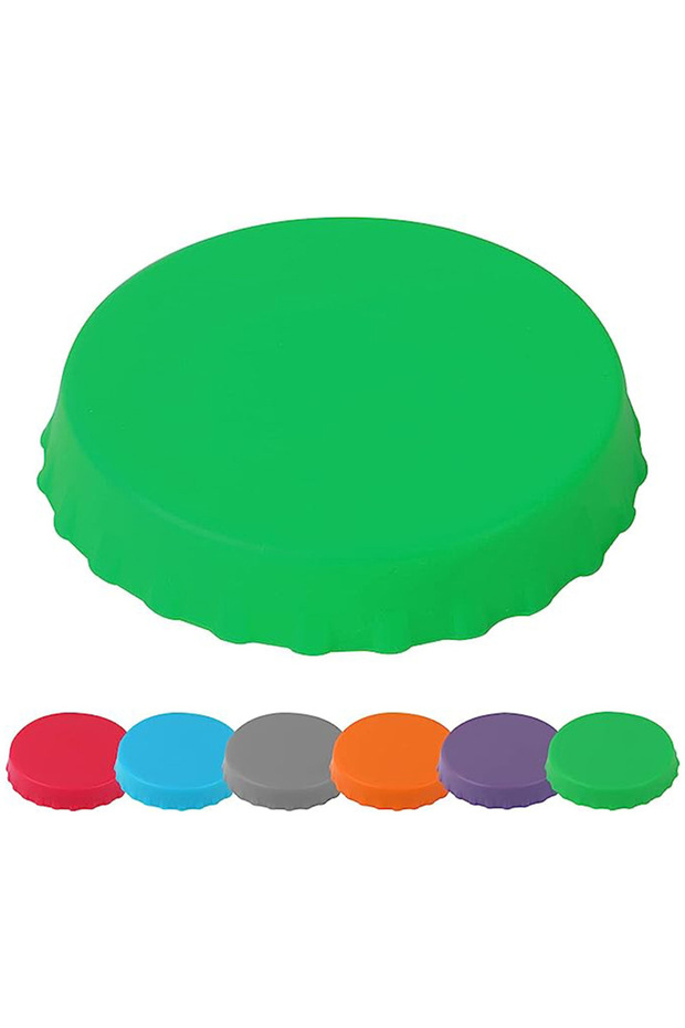 Green 2pcs Food-grade Silicone Cola Cap Leak-proof Sealed Can Cap Reusable Beer Dust-proof Cap Can