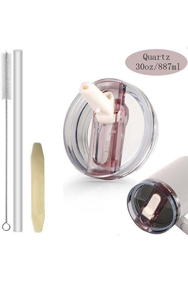 Quartz 30oz Flip Straw Lid for Stanley 2.0 Tumbler Leak Proof Lid Replacement No Spill Cover for Sta