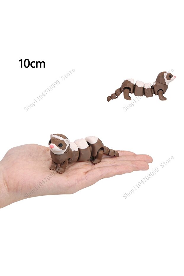 I 3D Printed Animal Figure Movable Model Shark Bearded Dragon Dolphin Hermit Crab Ferret Raccoon A.