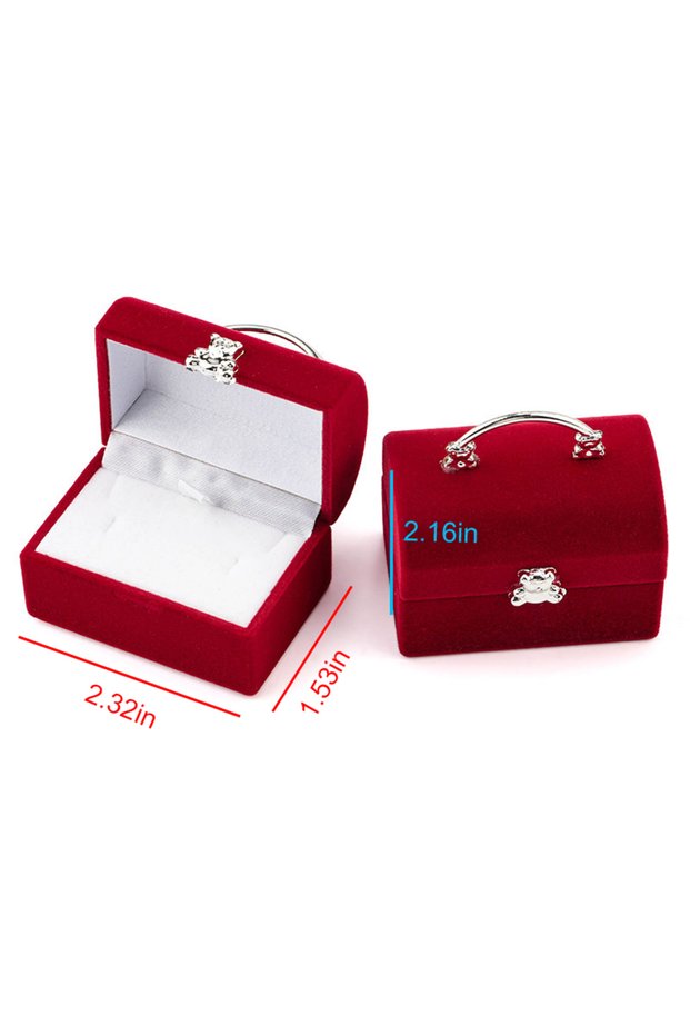 Cosmetic bag-red 1 Piece Lovely Velvet Jewelry Box Container Wedding Ring Box for Earrings Necklace