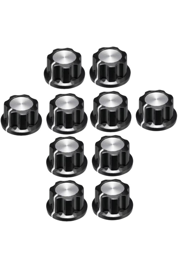 10pcs Black Miwayer 5/10/20 Pcs Potentiometer Volume Control Knob/6.35mm Shaft w/Set Screw /for Guit