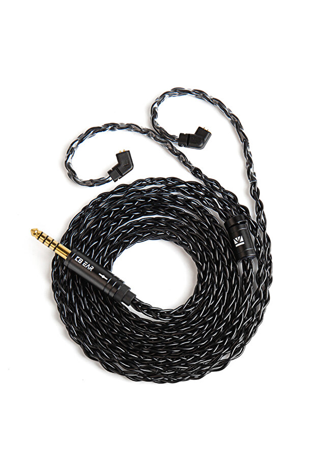 1.2m black 2pinC4.4 KBEAR ST12 8 core HiFi Earphone 4N OFC silver-plated Upgraded Cable 3.5/4.4mm