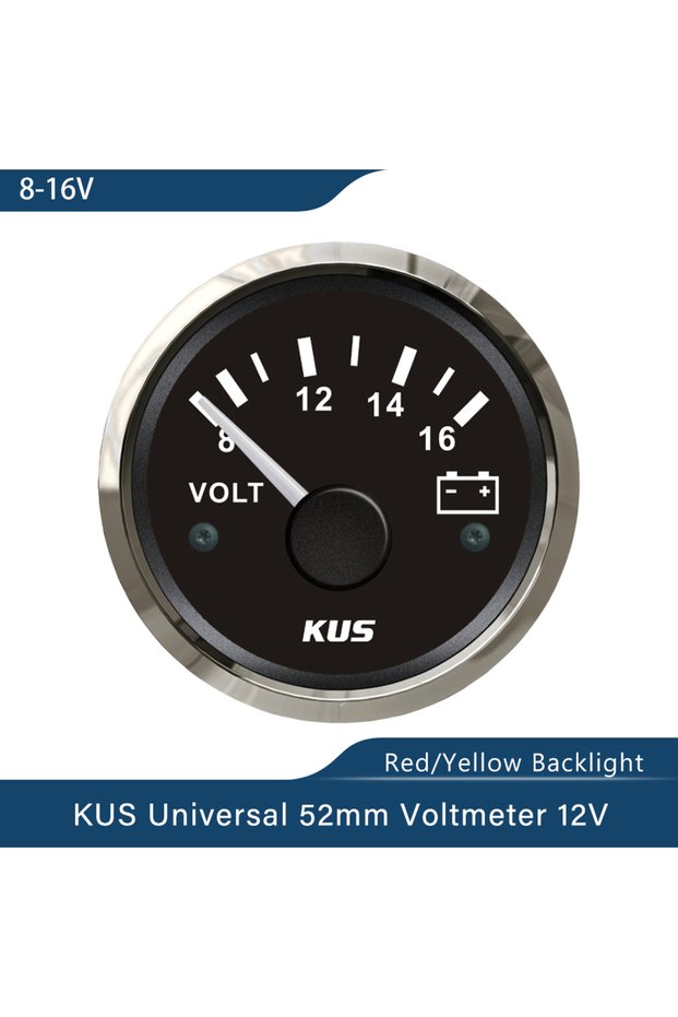 8-16V BS KUS Newest 52mm(2') Voltmeter Electrical Car Truck 8-16V 18-32V 9-32V with Red Yellow Avail