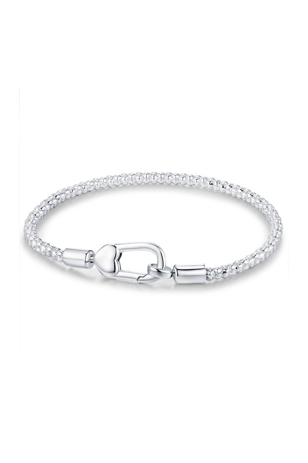 19cm NBB0048-A New 925 Sterling Silver Spring Clasp Popcorn Bracelet Original Fit Charms Beading DIY