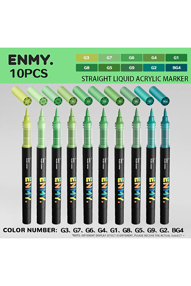 Forest series ENMY Acrylic Marker Pen 10pcs Direct Liquid Acrylic Paint Markers Pens Fabric Maca Can
