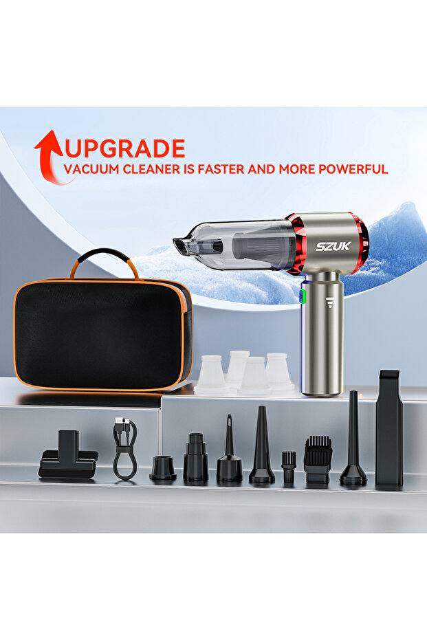 Max Red 4hapa bag SZUK Mini Car Vacuum Cleaner 985000Pa Strong Suction Cleaning Machine Powerful Wir