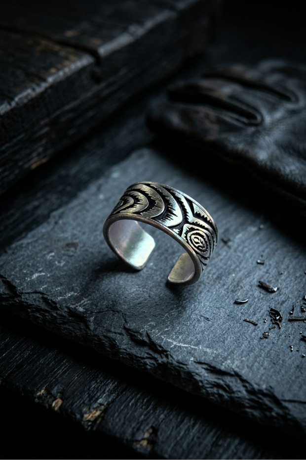 Ethnic Eagle Feather Design Special Design Masculine Adjustable Men's Ring