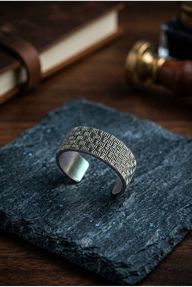 Vintage Knitted Special Design Masculine Adjustable Men's Ring