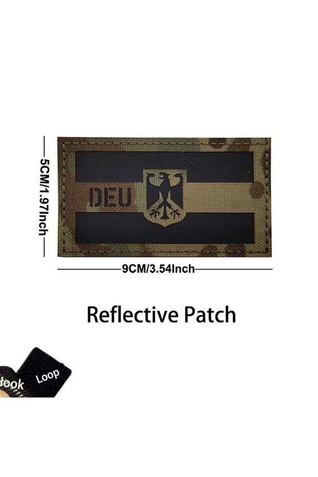 HK103-03-Eagle CP Germany Flag Morale Emblem German Eagle DEU Patches Reflective Infrared IR Badges,