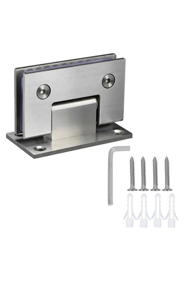 Silver 90 Degree Stainless Steel Glass Shower Door Hinges for 8-12mm Frameless Glass Doors Heavy Dut