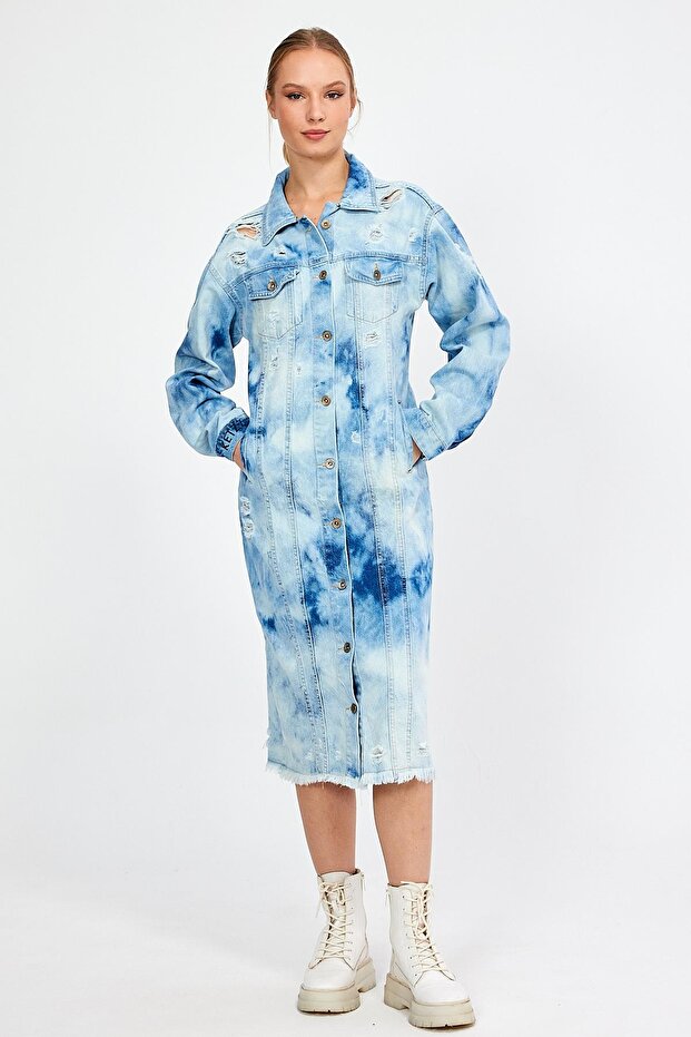 SPECIAL COLLECTION BUTTONED DENIM SHIRT DRESS (3025)