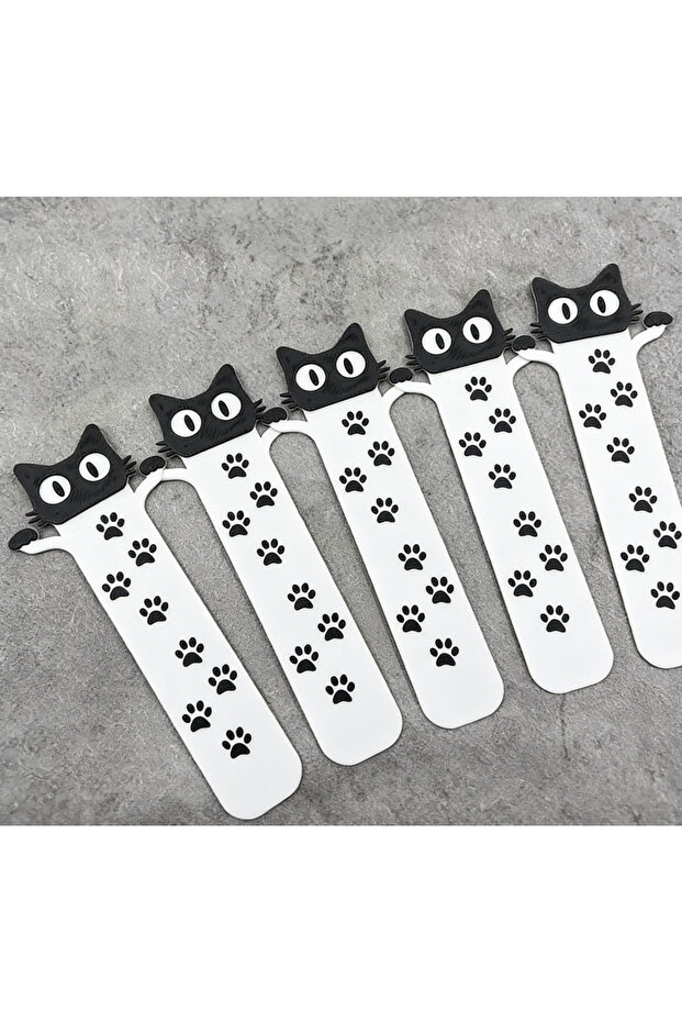 5PCS Acrylic Black Cat Bookmark for Cat Lovers, Readers, Students & Teachers. Perfect Gift for Bookw