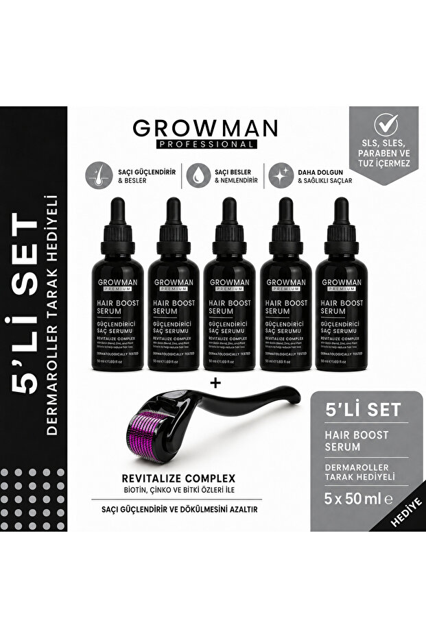 Serum 50 ml X5 + Dermaroller Comb Gift Set – 150 Days of Intensive Care
