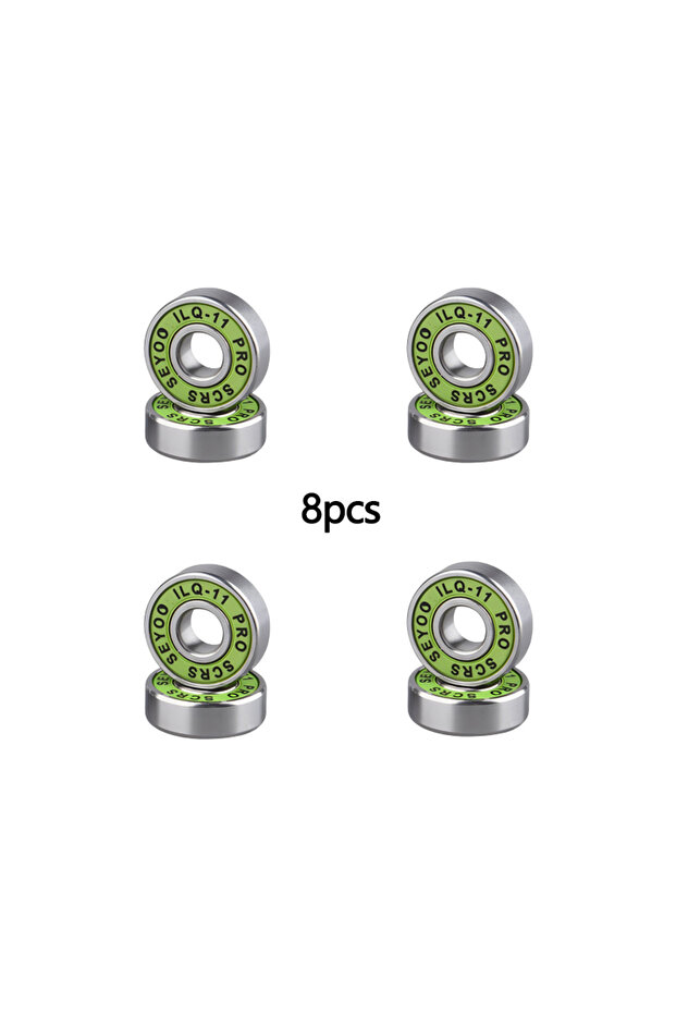 green 8PC Bearings ILQ-11 High-Speed Bearings Are Suitable for Skateboard Long Board Inline Roller S