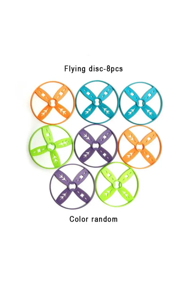 flying disc-8pcs Launcher Air Saucer Rocket Games Sports Child Flying Disc Air Bounce Pokes Propelle