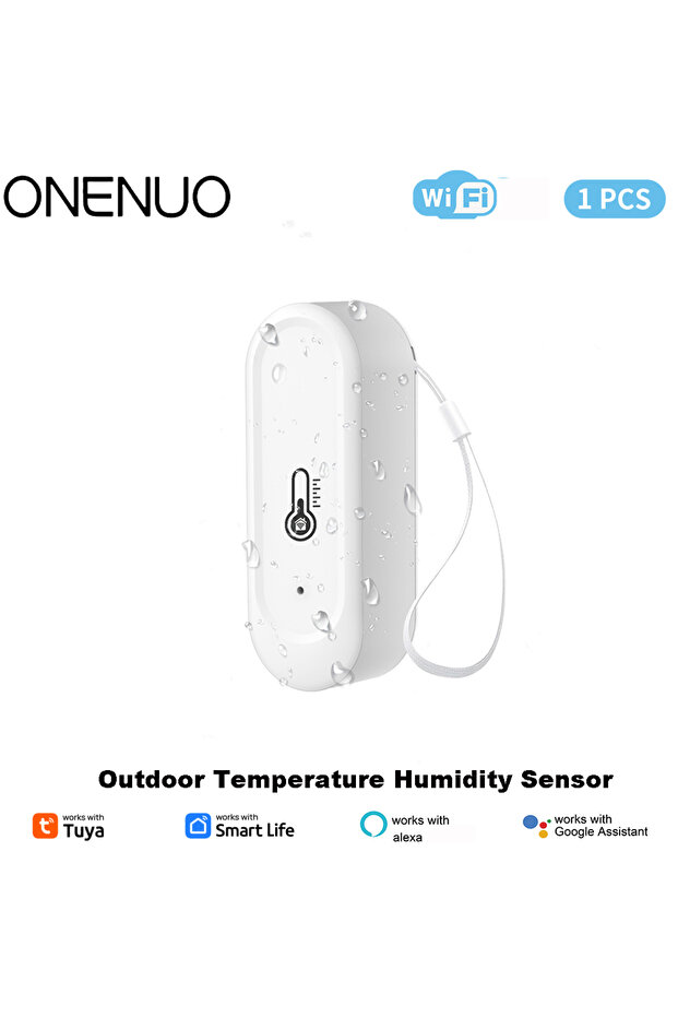 Outdoor Tuya WiFi Outdoor Waterproof IP65 or Indoor Temperature Humidity Sensor Home Thermometer Co