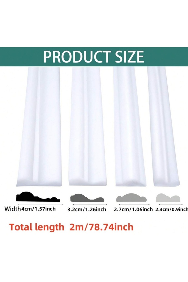 3.2cmx2m Beige 1pc 2m/78.74in Molding Trim Peel and Stick Chair Rail Moulding for Walls Self Adhesiv