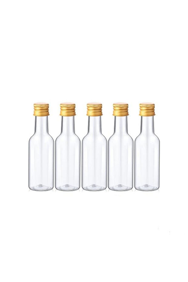 50ml Golden Cap 10PCS Mini Liquor Bottles 50ml Plastic Spirit Bottles Silver/ Gold/ Black Caps Alcoh