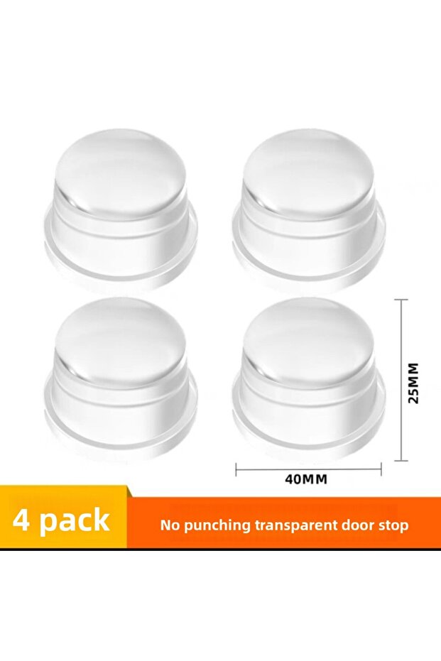 One Size 4PCS Transparent Transparent Silicone Door Stopper No Drill Anti Bump Pad for Office Home S