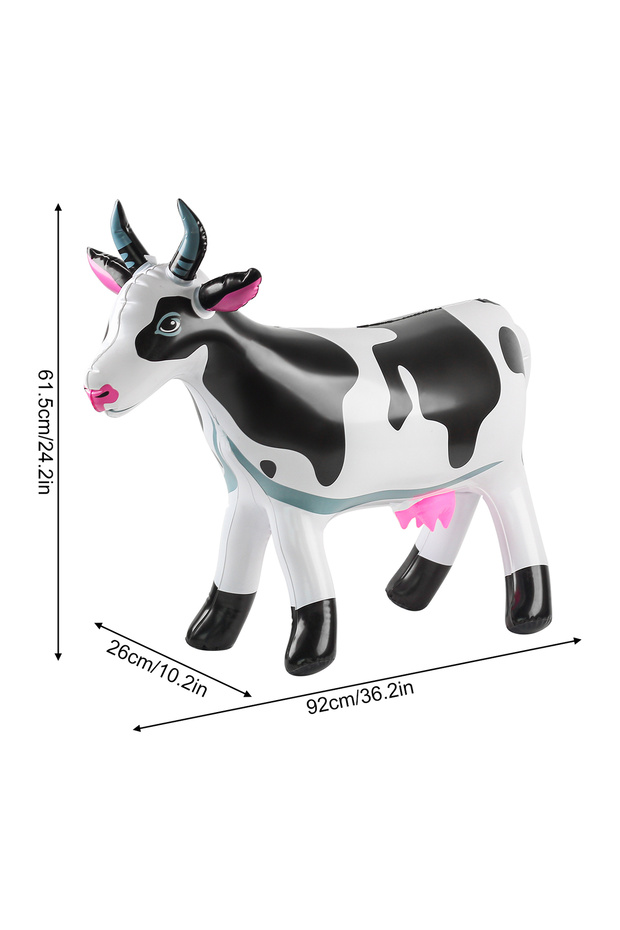 Black 1PC Inflatable Cow Blow up Farm Animals Western Birthday Party Decorations Decorative Inflata