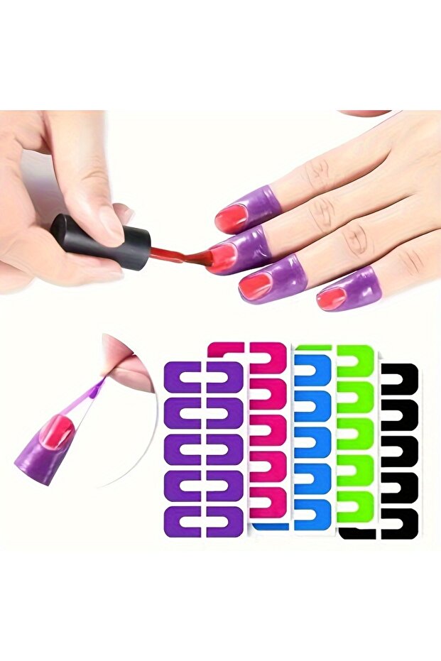 50pcs 50/100Pcs U-Shaped Nail Protector Stickers Disposable Peel Off Anti-overflow Nail Polish Guard
