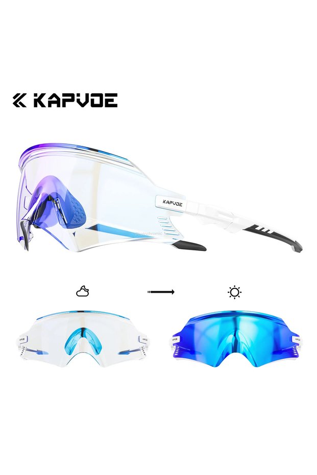 kapvoe K2-PH-BL-1L-12 KAPVOE Outdoor Sports Hiking Women Bicycle Cycling UV400 Goggles Men Photochro