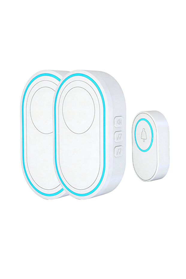 2Host1Buttons Wireless White Doorbell Waterproof Welcome Chime Home Door Bell Intelligent 39 Songs S