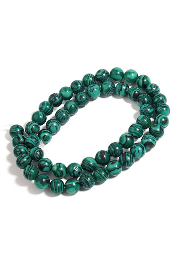 8mm(approx 40pcs) 1 Strand Natural Green Malachite Stone Beads 4/6/8/10/12mm Loose Spacer Bead for J