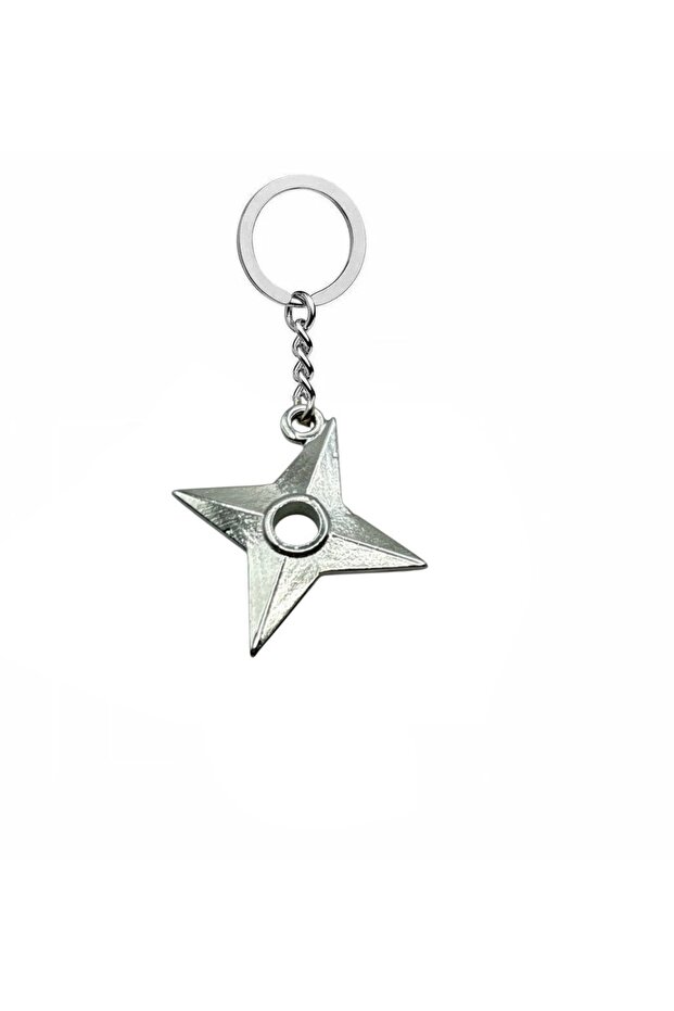 Ninja Shuriken Star Figured Unisex Metal Keychain – Anime Style Design