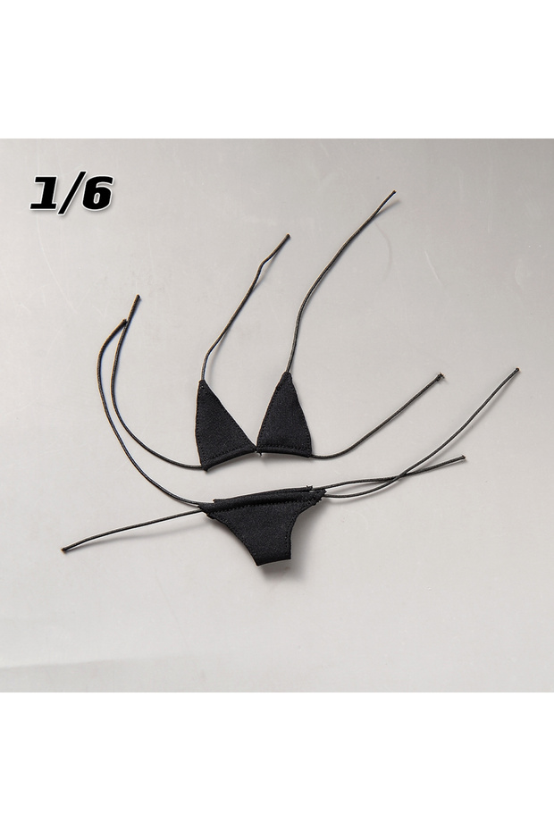 black 1/6 Scale Bikini Strap Underwear Bra Underpants Clothes accessories Model For 12inch Female So