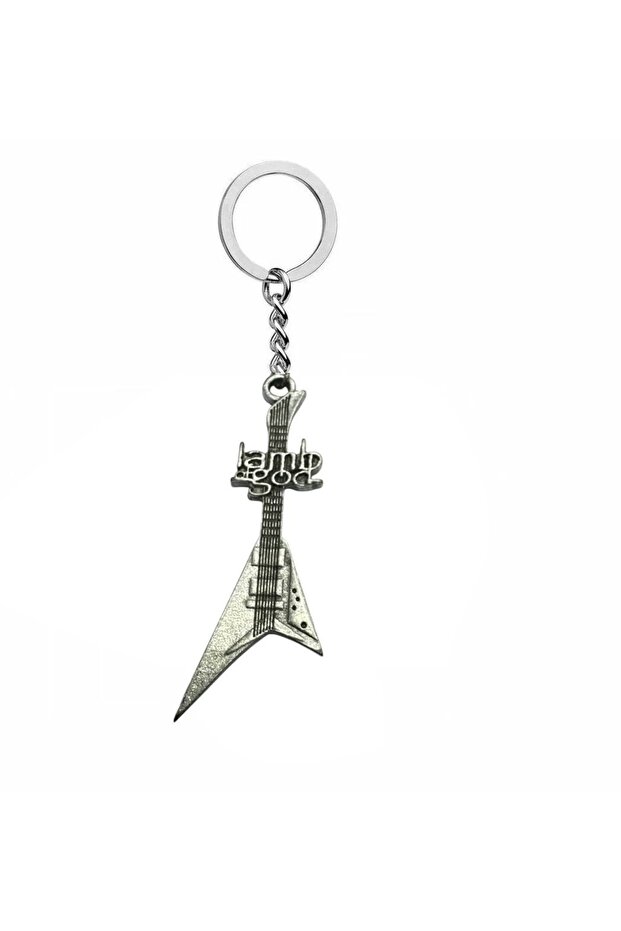 Lamb of God Themed Electric Guitar Keychain – Metal Groove & Heavy Metal Accessory