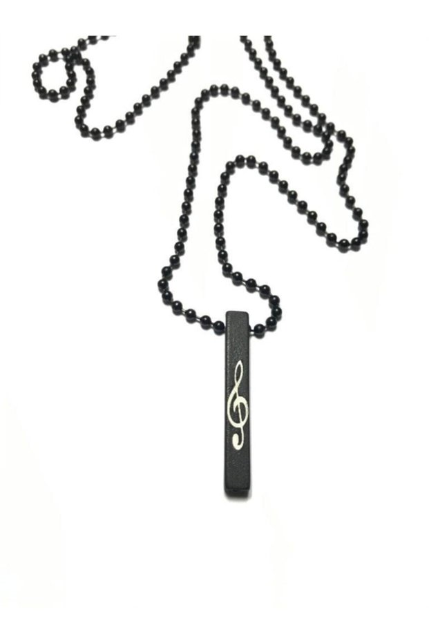 Left Key Bar Pendant Black