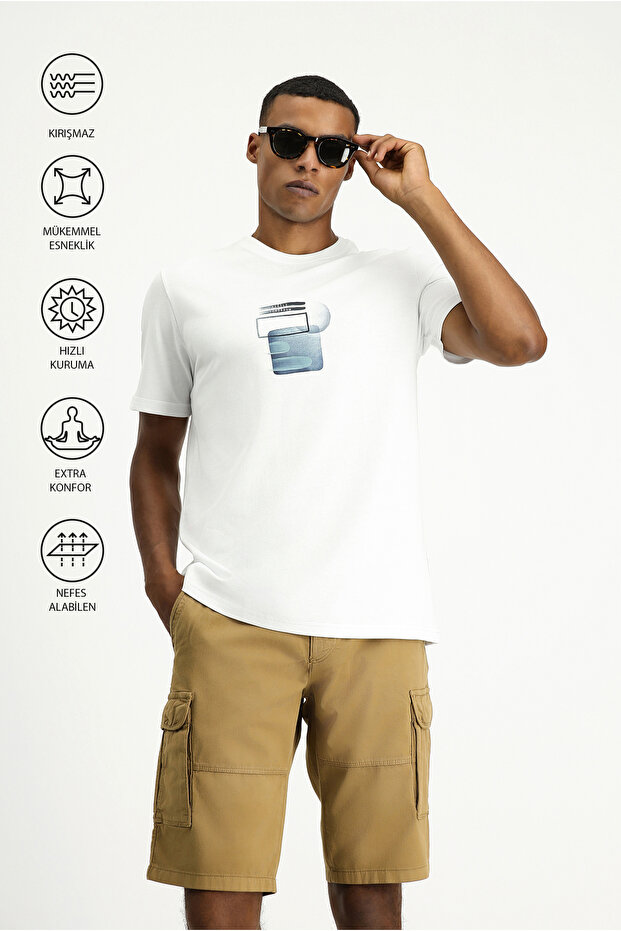 Eco-Line Crew Neck Printed Cotton T-Shirt - Regular Fit