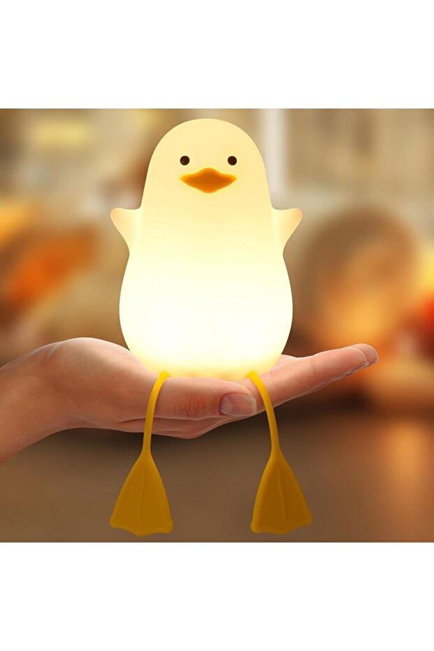 مصباح ليلي على شكل بطة، مصباح LED إسفنجي على شكل بطة، قابل لتعديل شدة الإضاءة، مصباح ليلي لغرفة الأطفال، قابل لإعادة الشحن، يعمل باللمس بجانب السرير
