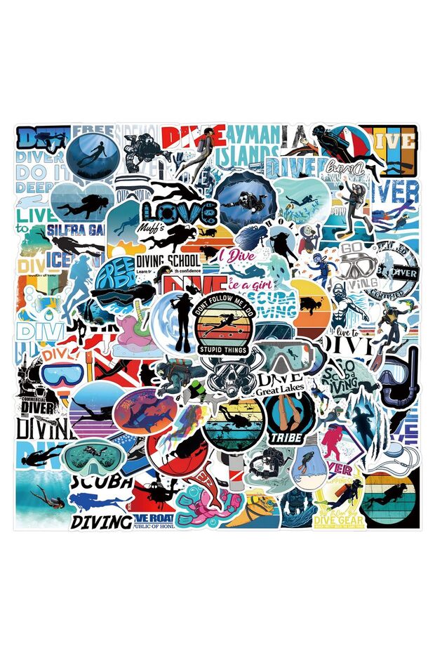110PCS 110pcs New Diving Graffiti Stickers Set Aesthetic Cute Decals Scrapbook Diary Phone Laptop Wa