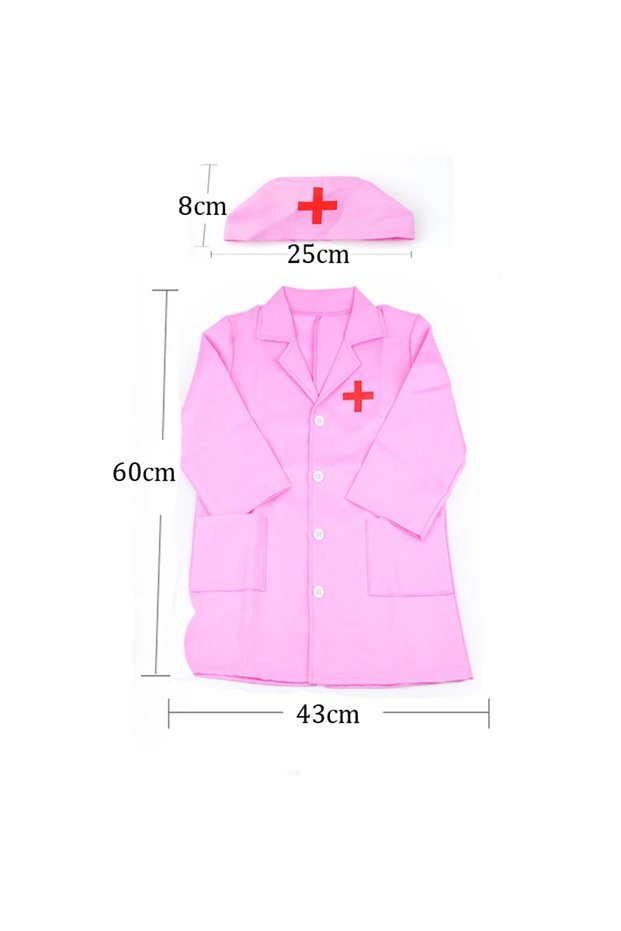 pink Children Simulated Doctor / Nurse Clothing Uniforms Pretend Play Kids Household Game Toys Cospl