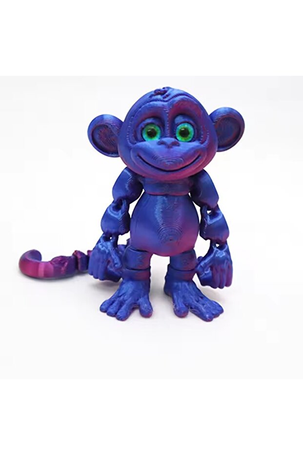 10cm Purple 3D Printing Monkey Crafts Figure Multi-joint Movable Funny Abstract For Home Desk Decora