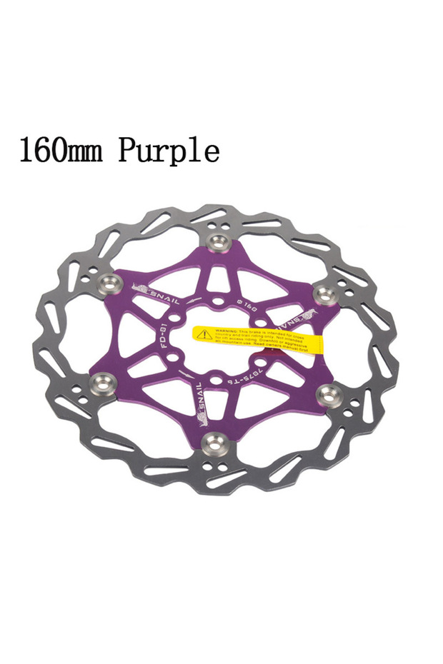 1pc 160MM-purple SNAIL Disc Brake Rotor MTB Bicycle Floating Rotor Heat Dissipation 140/160mm Stainl