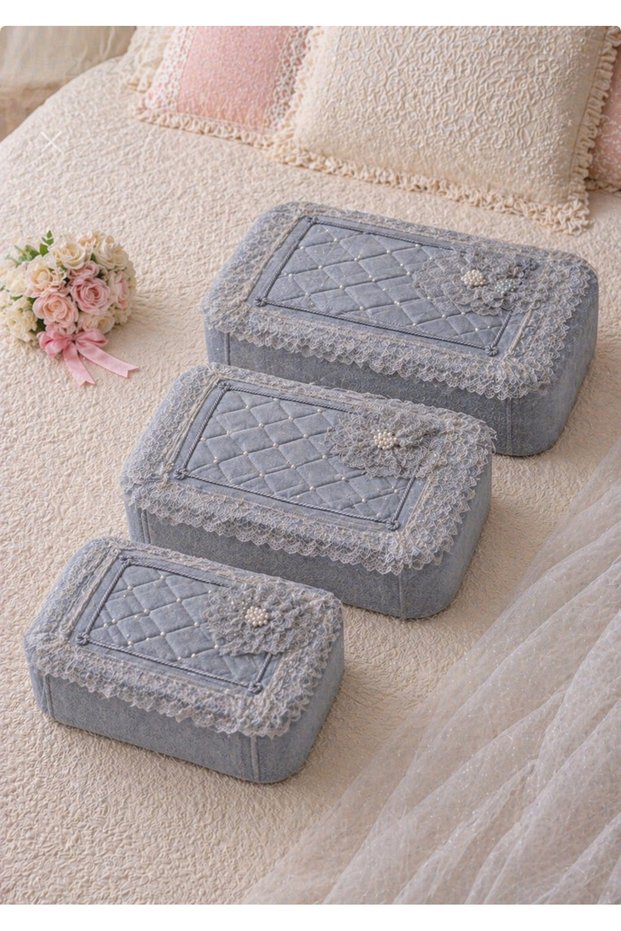 Zerafet Series French Guipure Bride and Groom Brooch Set of 3