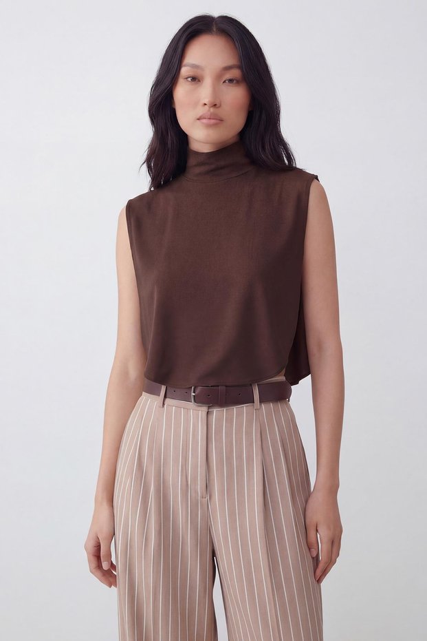 Decollete Cover-Up, Women's Neck Cover, Dk-1, Brown