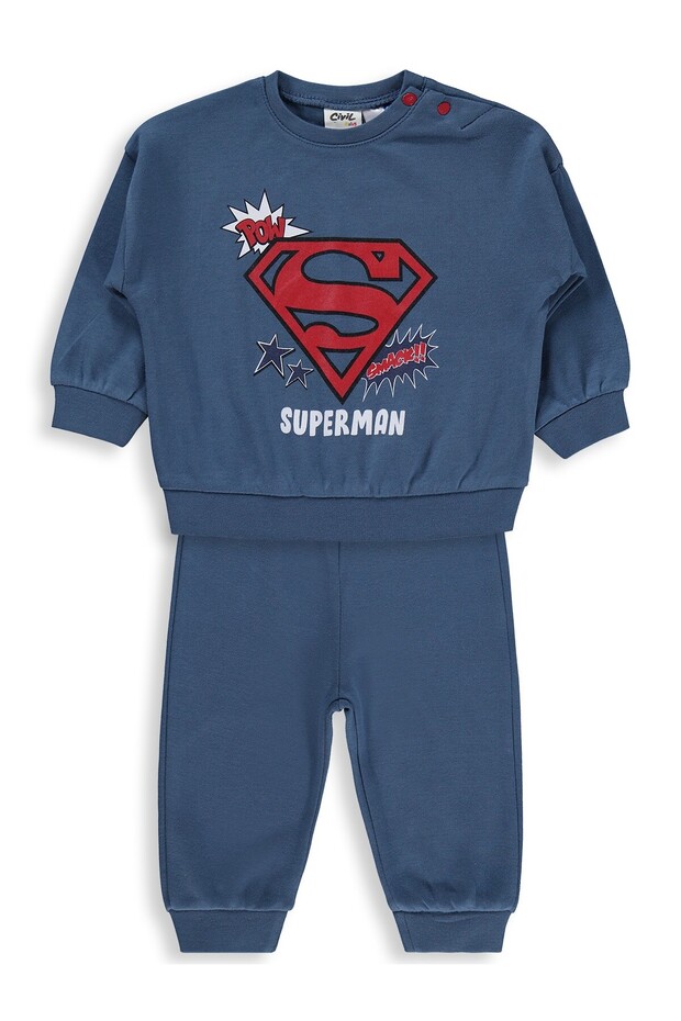 Superman Printed 3-18 Month Set - Blue