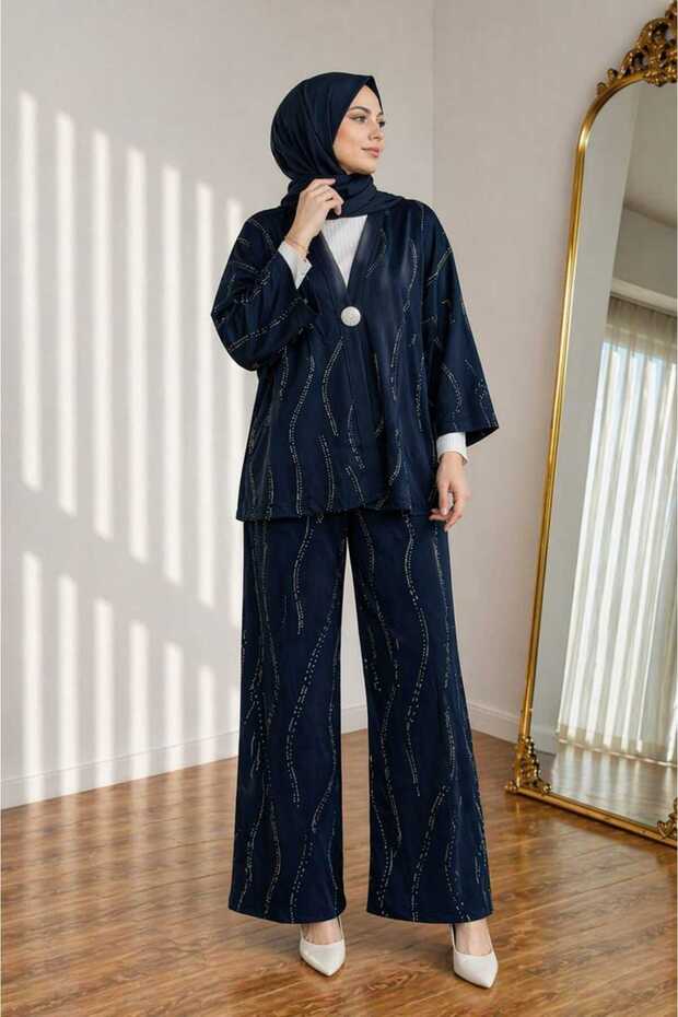 Modal Fabric Stone Printed Kimono Set