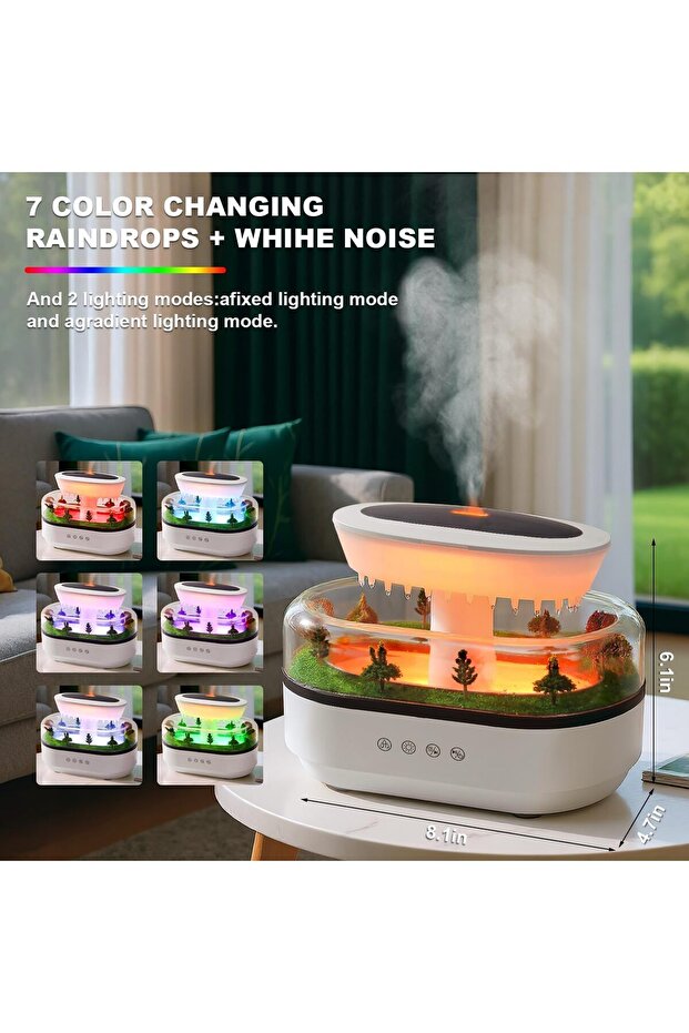 Rain Humidifier Diffuser for Essential Oils, 250 ml - 3