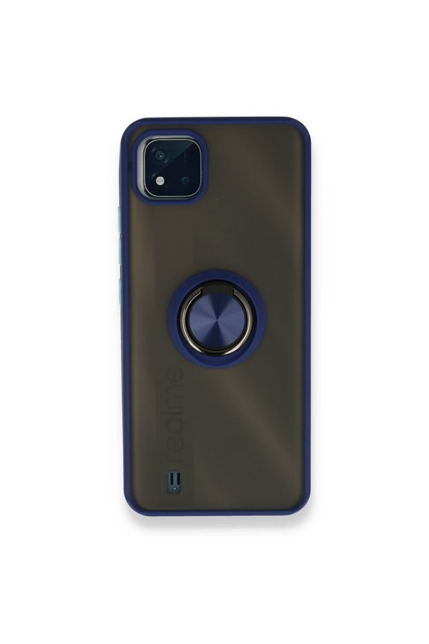 Realme C11 2021 Case with Camera Protection, Ring Holder, Magnetic Stand, Frosted Back Cover