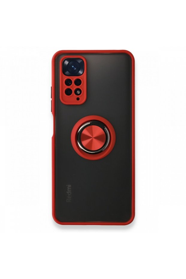 Xiaomi Redmi Note 11S Case with Camera Protection, Ring Holder, Magnetic Stand, Frosted Back Cover