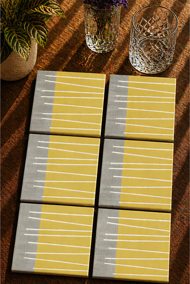 Abstract Design Set of 6 Coasters - Uv Printing Mdf - 10X10 cm
